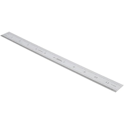 SPI 14-456-8 Rigid Steel Rule: English/Metric Graduation, 1" Wide x 12 inches (300 mm)