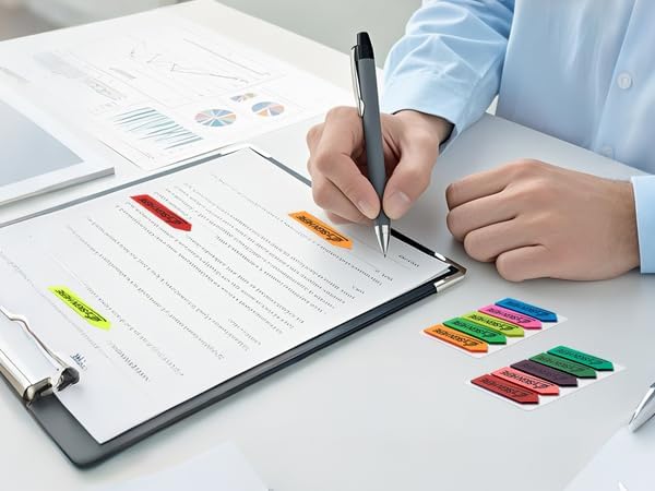 800 Sheets Sign Here Index Marker, Assorted Colors Sign Here Tabs Sign Post Here Index, Flags Vital Signs Sticky Notes for documents notebooks Contracts, Books,Files or Notary Supplies