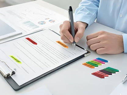 800 Sheets Sign Here Index Marker, Assorted Colors Sign Here Tabs Sign Post Here Index, Flags Vital Signs Sticky Notes for documents notebooks Contracts, Books,Files or Notary Supplies