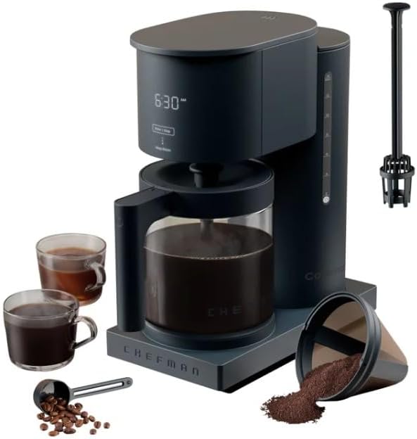 Chefmans Caffeinator Drip 14-Cup Programmable Coffee-Maker, Automatic Coffee Machine with Blooming Cycle, Wide Showerhead, Bold Brew Strength, Espresso machine for Home Large Drip Coffee Maker