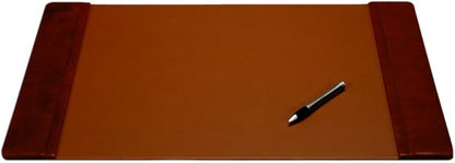 DACASSO Leather Desk Pad with Side Rails - Luxury Leather Desk Blotter for Writing - Executive Desk Surface Protector - (Mocha, 22 x 14)