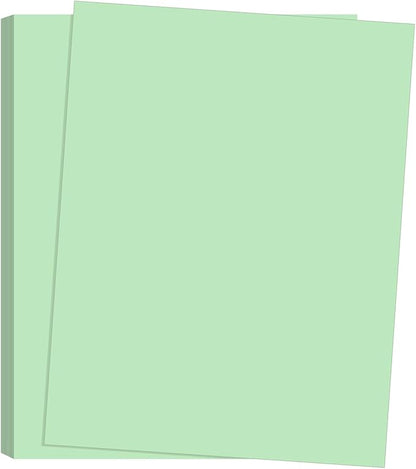 NextDayLabels Color Cardstock Paper - 50 Sheets - 8-1/2" x 11" - Pastel Green 67 lb (147 gsm) - Thick Colored Paper for Crafting, Invitations, Posters, Flyers, and DIY Projects - Made in USA
