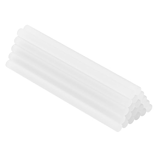 20-Pack Clear Hot Melt Glue Sticks, 0.27″ Dia × 3.7″ Long – Multi-Purpose Adhesive for Crafting, Woodworking, Decoration & Repair