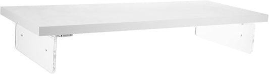 Acrylic Laptop Stand for Desk White Monitor Riser Ergonomic Computer Screen Riser with Smooth Polished Surface Eye-level Height Monitor Shelf for Office and Home