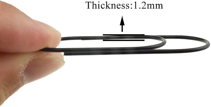 HAHIYO Paper Clips 2 inches (50mm) Length Black Wide Paperclips Vinyl Coated Prevent Scratching Tearing The Pages Sturdy for Bookmark Organize Home Office School 30 Pack