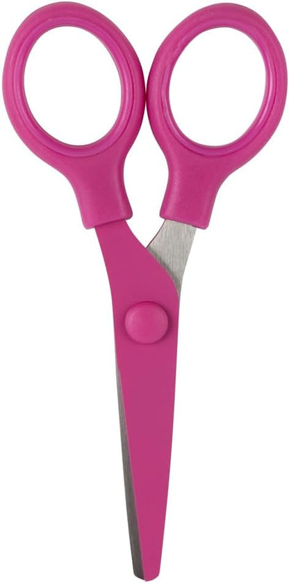 JAM PAPER Multi-Purpose Mini Scissors - 5 Inch - Pink - Soft Grip & Stainless Steel Precision Blades - Sold Individually