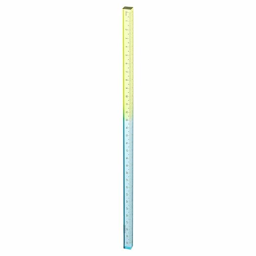 HARFINGTON Acrylic Clear Straight Rulers 30cm Metric Transparent Gradient Three-Dimensional Plastic Ruler Square Cube Measuring Tool for Classroom Office, Blue Yellow