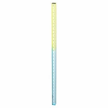HARFINGTON Acrylic Clear Straight Rulers 30cm Metric Transparent Gradient Three-Dimensional Plastic Ruler Square Cube Measuring Tool for Classroom Office, Blue Yellow