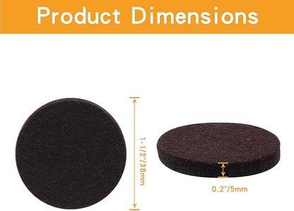 48 Pcs 1 - 1/2”/38mm Felt Furniture Pads Brown Round Self Adhesive Furniture Pads 5mm Thick Anti Scratch Floor Protectors for Furniture Feet Chair Legs | Furniture Pads - TrueDesk