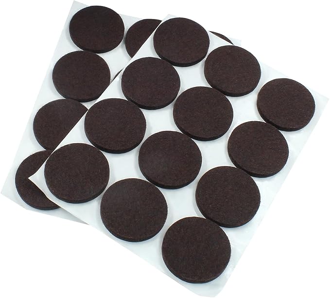 48 Pcs 1 - 1/2”/38mm Felt Furniture Pads Brown Round Self Adhesive Furniture Pads 5mm Thick Anti Scratch Floor Protectors for Furniture Feet Chair Legs | Furniture Pads - TrueDesk