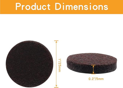 48 Pcs 1”/25mm Felt Furniture Pads Brown Round Self Adhesive Furniture Pads 5mm Thick Anti Scratch Floor Protectors for Furniture Feet Chair Legs | Furniture Pads - TrueDesk