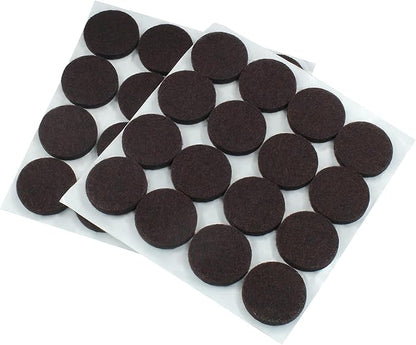 48 Pcs 1”/25mm Felt Furniture Pads Brown Round Self Adhesive Furniture Pads 5mm Thick Anti Scratch Floor Protectors for Furniture Feet Chair Legs | Furniture Pads - TrueDesk