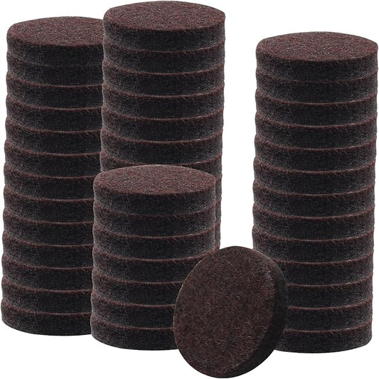 48 Pcs 1”/25mm Felt Furniture Pads Brown Round Self Adhesive Furniture Pads 5mm Thick Anti Scratch Floor Protectors for Furniture Feet Chair Legs | Furniture Pads - TrueDesk
