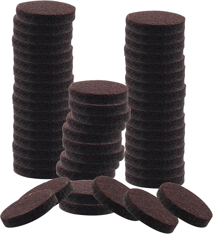 48 Pcs 1”/25mm Felt Furniture Pads Brown Round Self Adhesive Furniture Pads 5mm Thick Anti Scratch Floor Protectors for Furniture Feet Chair Legs | Furniture Pads - TrueDesk