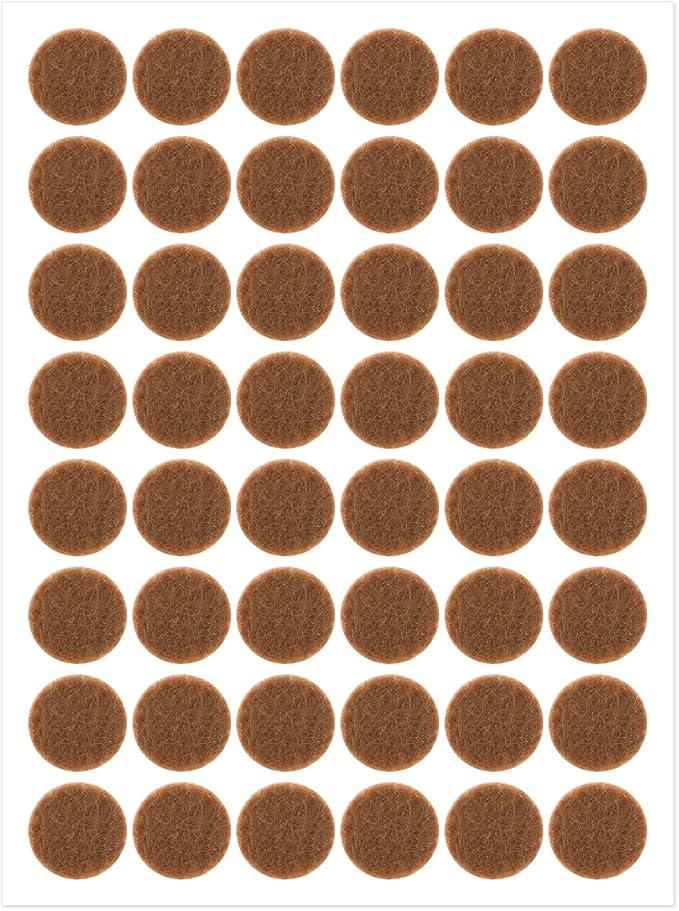 48 Pcs Brown Felt Cabinet Door Pads, 1/2 Inches Diameter Self Adhesive Felt Bumpers for Furniture Kitchen Cabinet Doors Floor Drawers Cupboards | Furniture Pads - TrueDesk