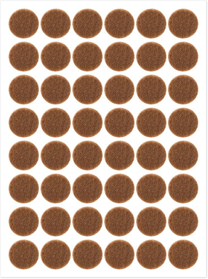48 Pcs Brown Felt Cabinet Door Pads, 1/2 Inches Diameter Self Adhesive Felt Bumpers for Furniture Kitchen Cabinet Doors Floor Drawers Cupboards | Furniture Pads - TrueDesk