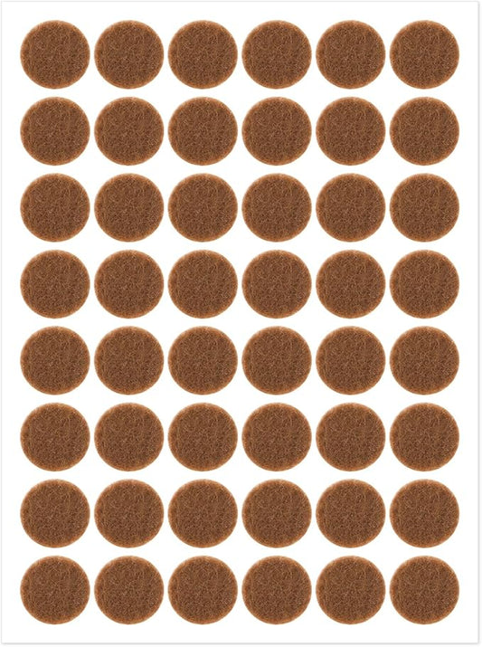 48 Pcs Brown Felt Cabinet Door Pads, 1/2 Inches Diameter Self Adhesive Felt Bumpers for Furniture Kitchen Cabinet Doors Floor Drawers Cupboards | Furniture Pads - TrueDesk