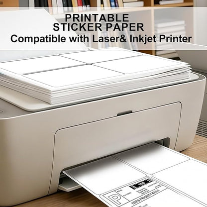 4"x5" Shipping Address Labels, Matte White Printable Labels, 160 Total (40 Sheets, 4 - Up), Compatible with Laser & Inkjet Printers for Packaging & Mailing | Laser Inkjet Printer Labels - TrueDesk