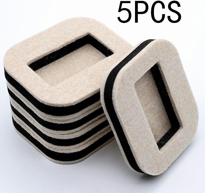 5 Pack Felt Chair Leg Floor Protectors Office Caster Pad for Preserve Hardwood Furniture Stoppers to Prevent Sliding Prevent Scratches Reduce Noise Beige | Furniture Pads - TrueDesk
