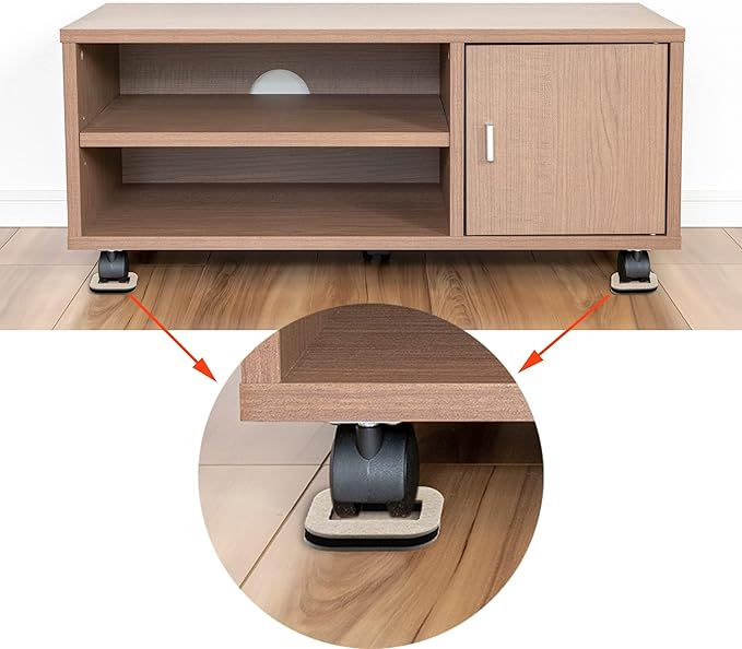 5 Pack Felt Chair Leg Floor Protectors Office Caster Pad for Preserve Hardwood Furniture Stoppers to Prevent Sliding Prevent Scratches Reduce Noise Beige | Furniture Pads - TrueDesk