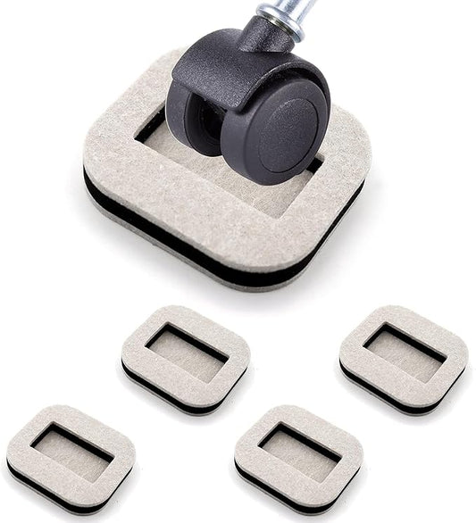5 Pack Felt Chair Leg Floor Protectors Office Caster Pad for Preserve Hardwood Furniture Stoppers to Prevent Sliding Prevent Scratches Reduce Noise Beige | Furniture Pads - TrueDesk