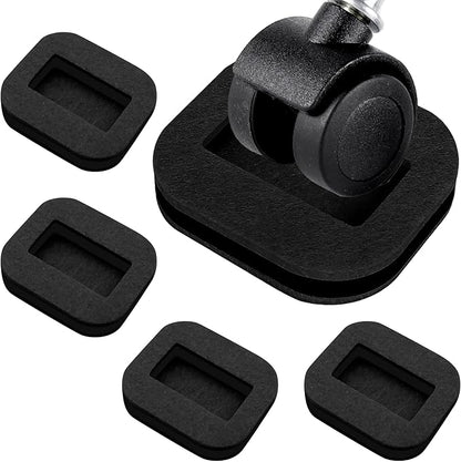 5 Pack Felt Chair Leg Floor Protectors Office Caster Pad for Preserve Hardwood Furniture Stoppers to Prevent Sliding Prevent Scratches Reduce Noise Black | Furniture Cups - TrueDesk