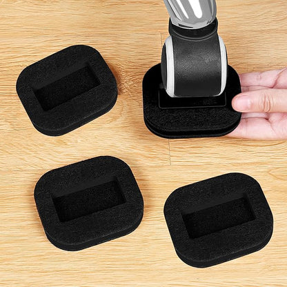 5 Pack Felt Chair Leg Floor Protectors Office Caster Pad for Preserve Hardwood Furniture Stoppers to Prevent Sliding Prevent Scratches Reduce Noise Black | Furniture Cups - TrueDesk