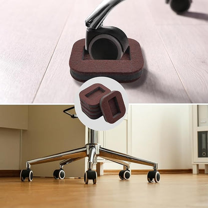 5 Pack Felt Chair Leg Floor Protectors Office Caster Pad for Preserve Hardwood Furniture Stoppers to Prevent Sliding Prevent Scratches Reduce Noise Burgundy | Furniture Pads - TrueDesk
