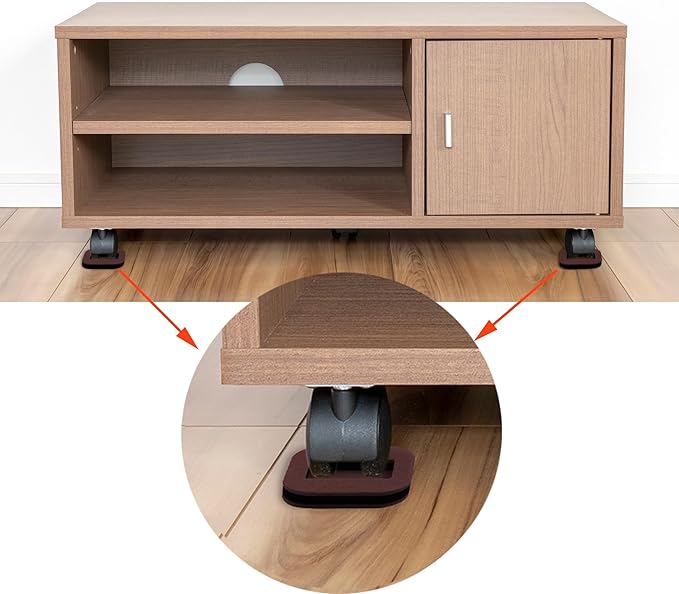 5 Pack Felt Chair Leg Floor Protectors Office Caster Pad for Preserve Hardwood Furniture Stoppers to Prevent Sliding Prevent Scratches Reduce Noise Burgundy | Furniture Pads - TrueDesk