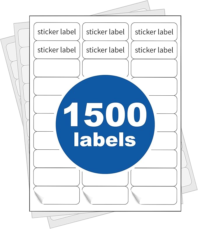 [50 Sheets] 1” X 2 - 5/8” Printable Address Labels 1500 Mailing Label for Envelopes 30 - up Labels White, 5160 8160 Label Sheet for Laser Inkjet Printer | Laser Inkjet Printer Labels - TrueDesk