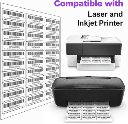 500 Sheets 15000 Address Labels, AveneMark 30 - UP 1" x 2 - 5/8" Shipping Sticker Papers for Laser and Inkjet Printers, 30 Labels per Sheet | Laser Inkjet Printer Labels - TrueDesk