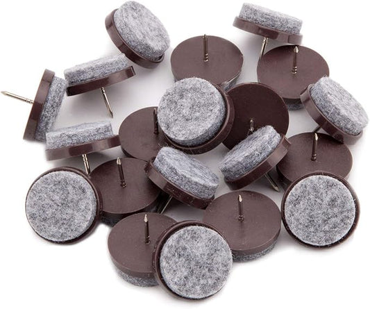 50pcs Round Heavy Duty Felt Furniture Pads,Ulifestar Nail On Furniture Sliders Hardwood Floor Protectors for Chair Table Desk Desser Cabinet Sofa Couch Leg Feet Non Slip Glides Dia 28mm/1.1'' (Brown) | Furniture Pads - TrueDesk