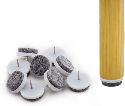 50pcs Round Heavy Duty Felt Furniture Pads,Ulifestar Nail On Furniture Sliders Hardwood Floor Protectors for Chair Table Desk Desser Cabinet Sofa Couch Leg Feet Non Slip Glides Dia 28mm/1.1'' (White) | Furniture Pads - TrueDesk