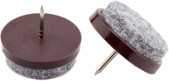 50pcs Round Heavy Duty Felt Furniture Pads,Ulifestar Nail On Furniture Sliders Hardwood Floor Protectors for Chair Table Desk Desser Cabinet Sofa Couch Leg Feet Non Slip Glides Dia 28mm/1.1'' (Brown) | Furniture Pads - TrueDesk