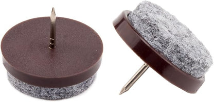 50pcs Round Heavy Duty Felt Furniture Pads,Ulifestar Nail On Furniture Sliders Hardwood Floor Protectors for Chair Table Desk Desser Cabinet Sofa Couch Leg Feet Non Slip Glides Dia 28mm/1.1'' (Brown) | Furniture Pads - TrueDesk