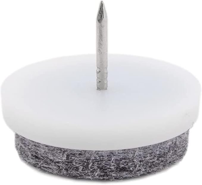 50pcs Round Heavy Duty Felt Furniture Pads,Ulifestar Nail On Furniture Sliders Hardwood Floor Protectors for Chair Table Desk Desser Cabinet Sofa Couch Leg Feet Non Slip (17mm/0.67'' White 50 Pack) | Furniture Pads - TrueDesk