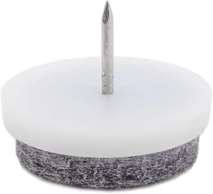 50pcs Round Heavy Duty Felt Furniture Pads,Ulifestar Nail On Furniture Sliders Hardwood Floor Protectors for Chair Table Desk Desser Cabinet Sofa Couch Leg Feet Non Slip (17mm/0.67'' White 50 Pack) | Furniture Pads - TrueDesk