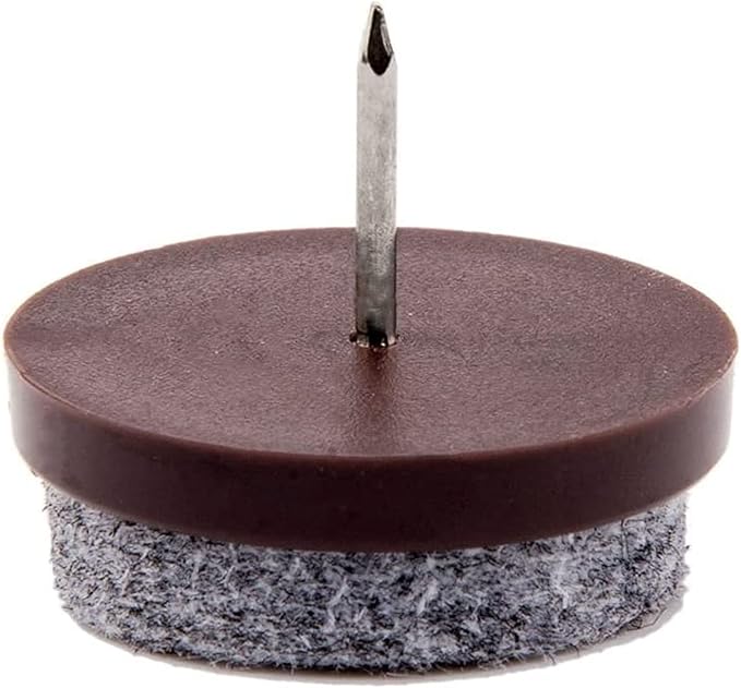 50pcs Round Heavy Duty Felt Furniture Pads,Ulifestar Nail On Furniture Sliders Hardwood Floor Protectors for Chair Table Desk Desser Cabinet Sofa Couch Leg Feet Non Slip (24mm/0.97'' Brown 50 Pack) | Furniture Pads - TrueDesk