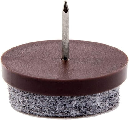 50pcs Round Heavy Duty Felt Furniture Pads,Ulifestar Nail On Furniture Sliders Hardwood Floor Protectors for Chair Table Desk Desser Cabinet Sofa Couch Leg Feet Non Slip (24mm/0.97'' Brown 50 Pack) | Furniture Pads - TrueDesk
