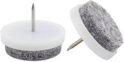 50pcs Round Heavy Duty Felt Furniture Pads,Ulifestar Nail On Furniture Sliders Hardwood Floor Protectors for Chair Table Desk Desser Cabinet Sofa Couch Leg Feet Non Slip (17mm/0.67'' White 50 Pack) | Furniture Pads - TrueDesk