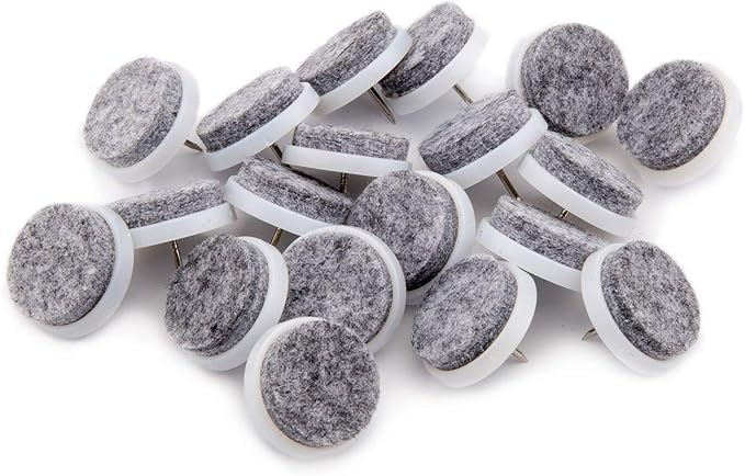 50pcs Round Heavy Duty Felt Furniture Pads,Ulifestar Nail On Furniture Sliders Hardwood Floor Protectors for Chair Table Desk Desser Cabinet Sofa Couch Leg Feet Non Slip Glides Dia 28mm/1.1'' (White) | Furniture Pads - TrueDesk