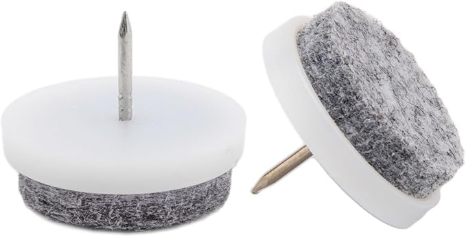 50pcs Round Heavy Duty Felt Furniture Pads,Ulifestar Nail On Furniture Sliders Hardwood Floor Protectors for Chair Table Desk Desser Cabinet Sofa Couch Leg Feet Non Slip Glides Dia 28mm/1.1'' (White) | Furniture Pads - TrueDesk