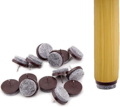 50pcs Round Heavy Duty Felt Furniture Pads,Ulifestar Nail On Furniture Sliders Hardwood Floor Protectors for Chair Table Desk Desser Cabinet Sofa Couch Leg Feet Non Slip Glides Dia 28mm/1.1'' (Brown) | Furniture Pads - TrueDesk