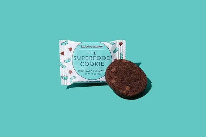 Love + Chew Superfood Soft Baked MINI Cookies, Chocolate Lover Variety, Plant Based Cookie Made With Almonds and Dark Chocolate for Kids and Adults, Vegan Snacks, Gluten Free, Paleo, Non GMO, 18 Pack