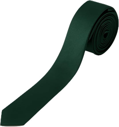 Skinny Ties Black Ties For Men and Women Solid Pure Color 1.58" (4CM) Plain Formal Slim Neckties