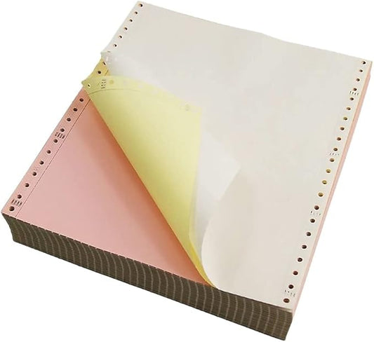 Staples Multi-Part Colored Computer Paper, 9 1/2" x 11", 3-Part, Carbonless, 1100 Sheets