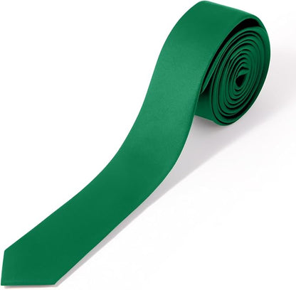 Skinny Ties Black Ties For Men and Women Solid Pure Color 1.58" (4CM) Plain Formal Slim Neckties