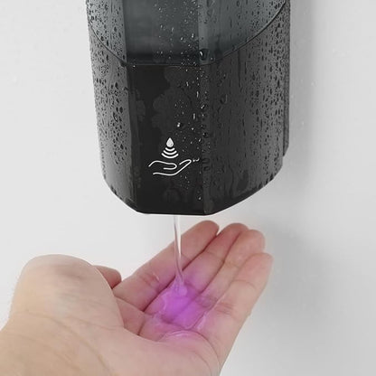 Automatic Soap Dispenser Wall Mount 700ml,Touchless Electric Sensor Liquid Gel Hand Sanitizer Dispenser Battery Operated for Office Home Kitchen Bathroom Hotel Restaurant Commercial (B-162-Black)