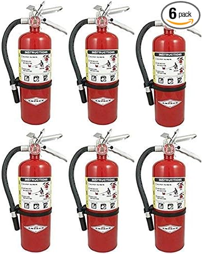 Amerex B402, 5lb ABC Dry Chemical Class A B C Fire Extinguisher, with Wall Bracket, 6 Pack