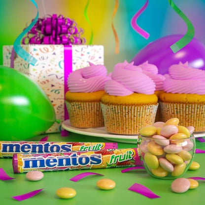 Mentos Holiday Chewy Candy Mint Roll, Fruit, Candy for Christmas Stocking Stuffers for Adults & Kids, Party, Concessions, Office, Non-Melting, 14 Count (Pack of 15) - Packaging May Vary